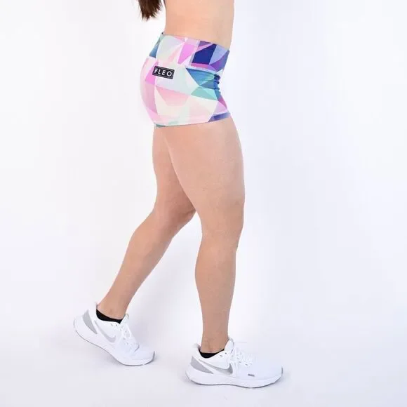FLEO Jewel Geo Shorts (Original) size small pink purple excellent condition